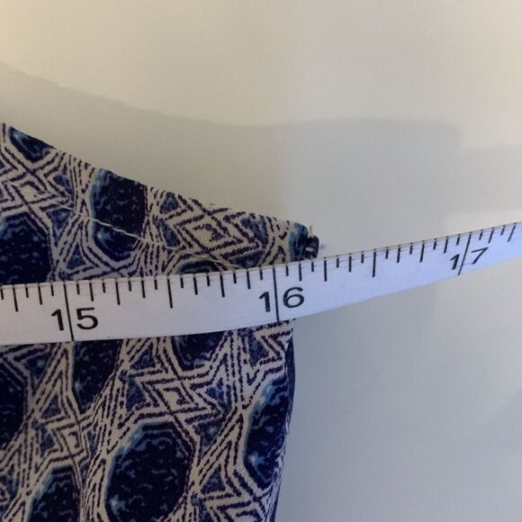 H&M blue sleeveless summer dress with pockets elastic waist mid length SZ 6 - Picture 11 of 14